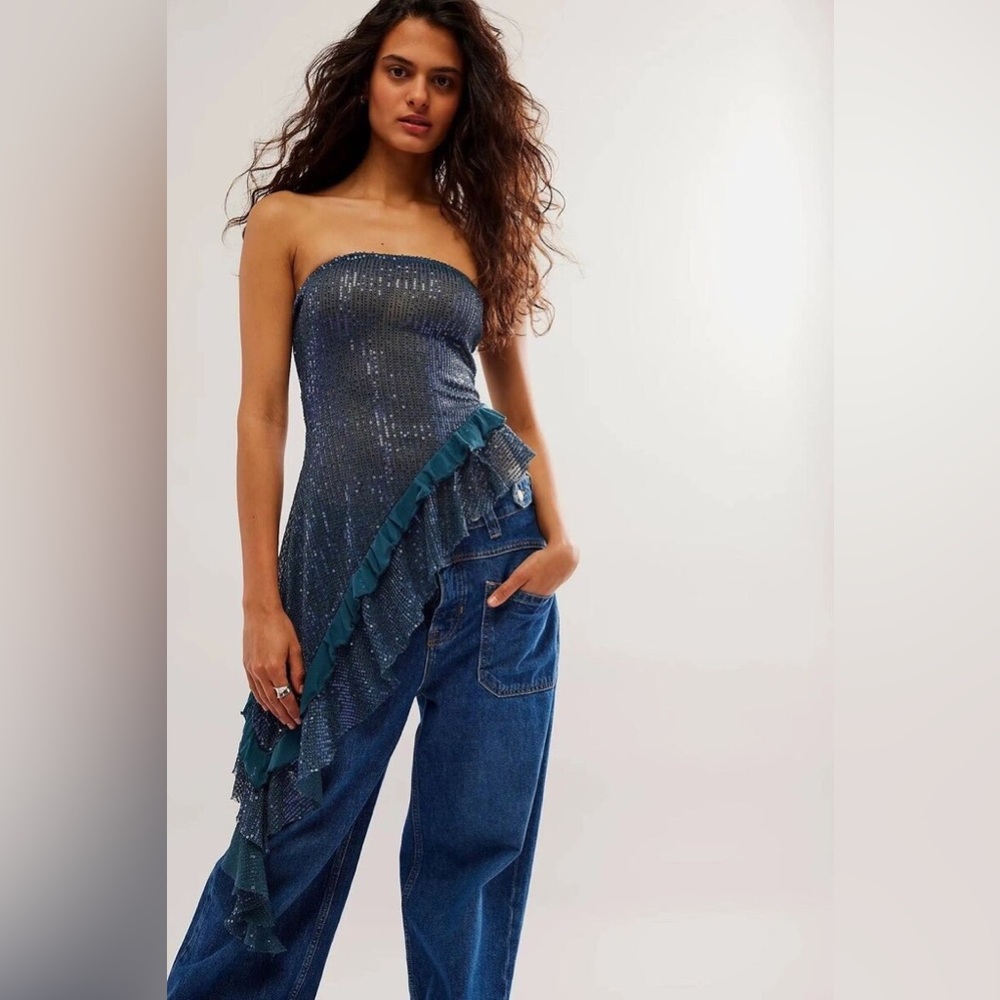 Free people Taylor Sequin Tube Top